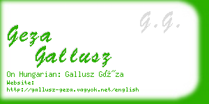 geza gallusz business card